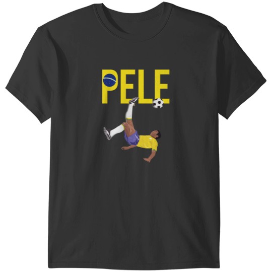 Discover Bicycle Kick - Pele - SOCCER FOOTBALL - BRAZIL GLOBE FLAG YELLOW TEXT T-Shirts