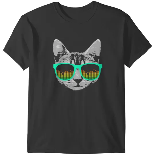 Discover Funny Music Cat with Glasses T-Shirts