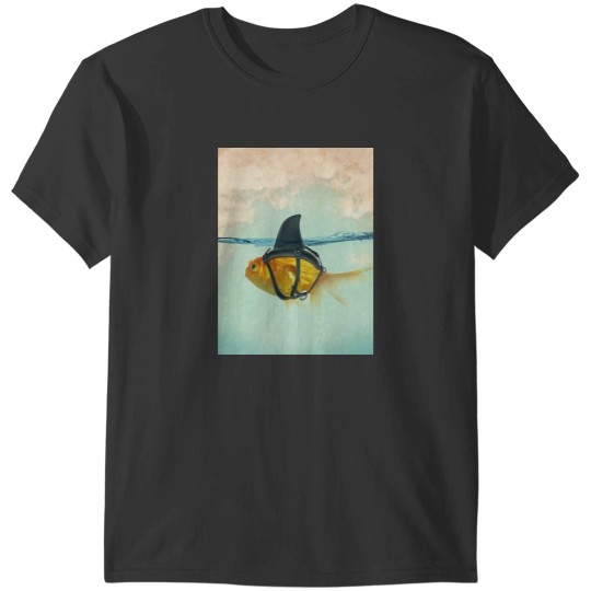 Discover Goldfish with a Shark Fin Graphic T-Shirts