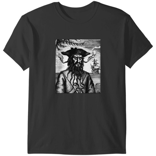 Discover blackbeard the pirate historical engraving art t T-Shirts