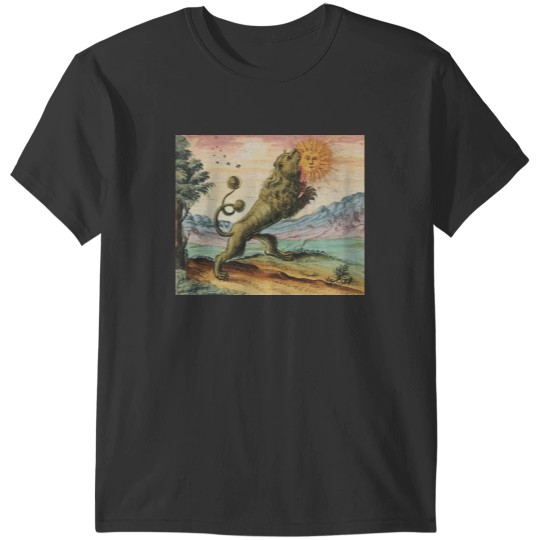 Discover The Lion Eating The Sun Antique Alchemy Illustration T-Shirts