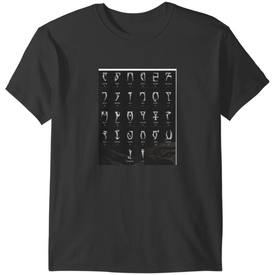 Discover Skyrim dragon alphabet T-Shirts