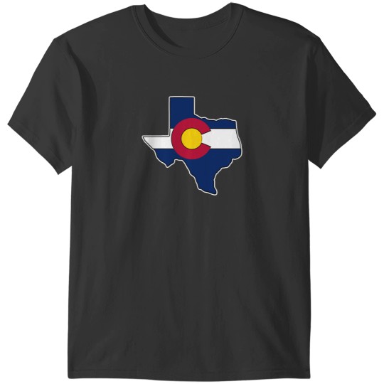 Discover Texas outline Colorado flag Fitted T-Shirts