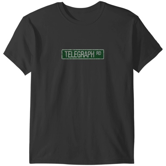 Discover Telegraph Road green and white street sign cracked T-Shirts