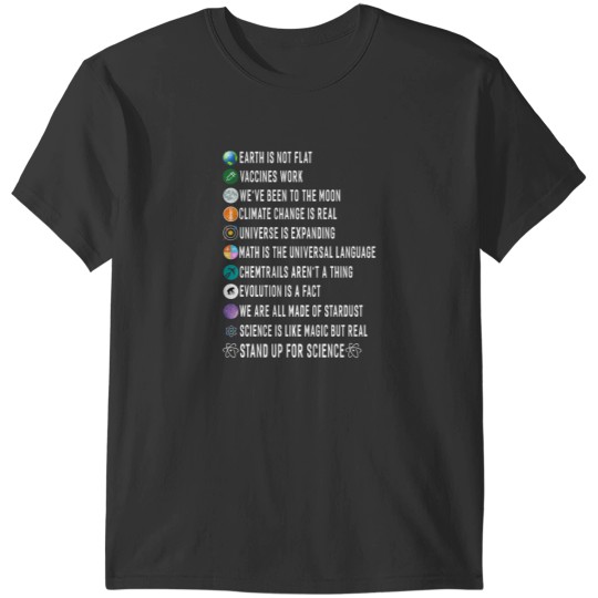 Discover Earth Is Not Flat Stand Up For Science Gift Women Men T-Shirts