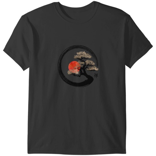 Discover Enso Circle and Bonsai Tree on Canvas T-Shirts