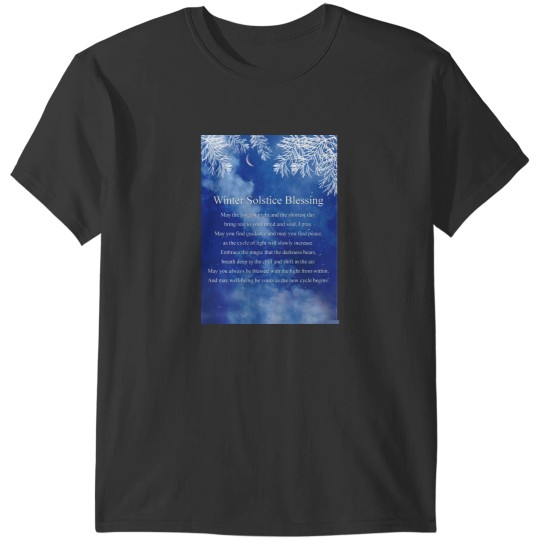 Discover Winter Solstice Blessing Yule Pagan Sabbat with Poem and Beautiful Night Sky T-Shirts