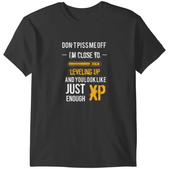 Discover Don_t Piss me off, I_m close to leveling up and you look just enough XP - Gaming Shirt T-Shirts