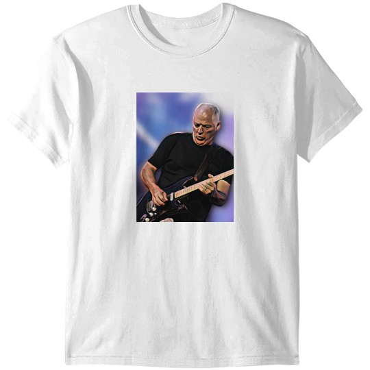 Discover David Gilmour Black Strat Artistic Digital Art Graphic T-Shirts