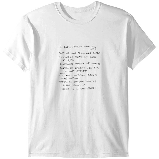 Discover MICK JAGGER handwritten lyrics T-Shirts