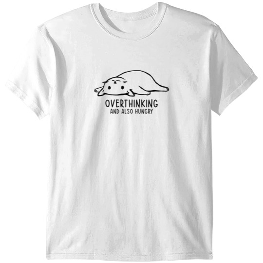 Discover Overthinking And Also Hungry Funny Cat Lovers Womens Girls T-Shirts