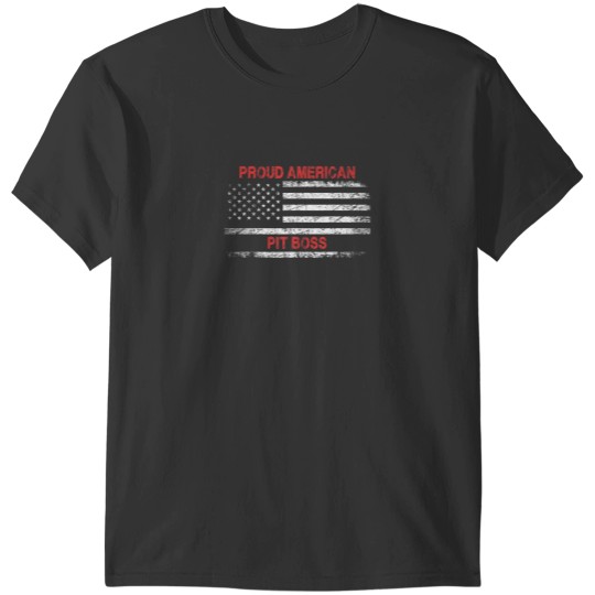 Discover Proud American Patriotic USA Flag Gift Pit Boss T-Shirts