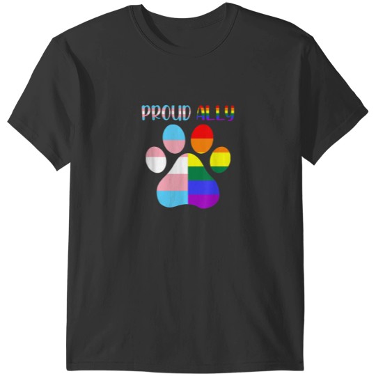 Discover Proud Ally LGBT Dog Paw Print Heart Gay Pride Month LGBTQ T-Shirts