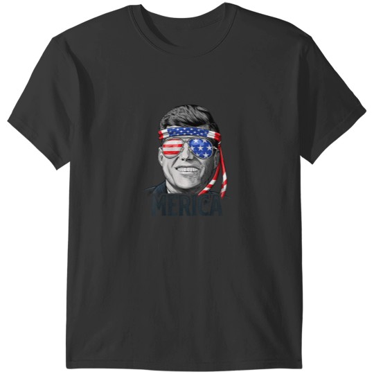 Discover Kennedy Merica 4th Of July President JFK Men American Flag T-Shirts