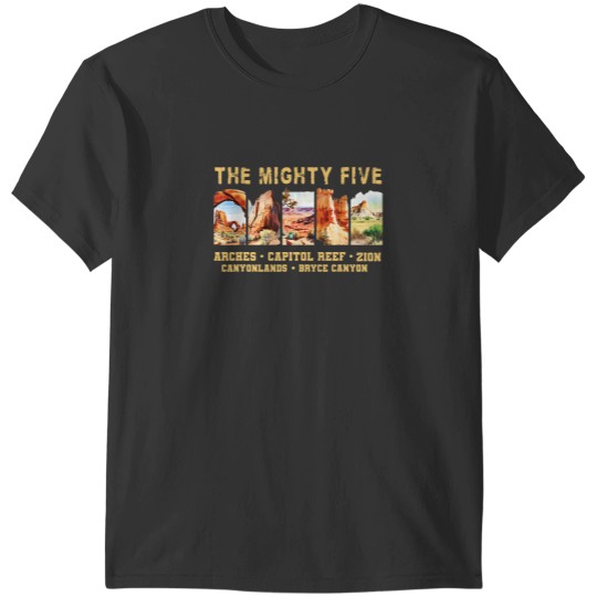 Discover Moab Souvenir Big 5 Utah Mighty Five National Park T-Shirts