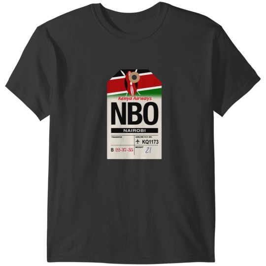 Discover Nairobi (NBO) Kenya Airline Luggage Tag T-Shirts