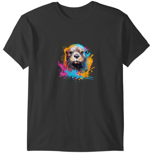 Discover Sea Otter Animals Lover Colorful Splash Art T-Shirts