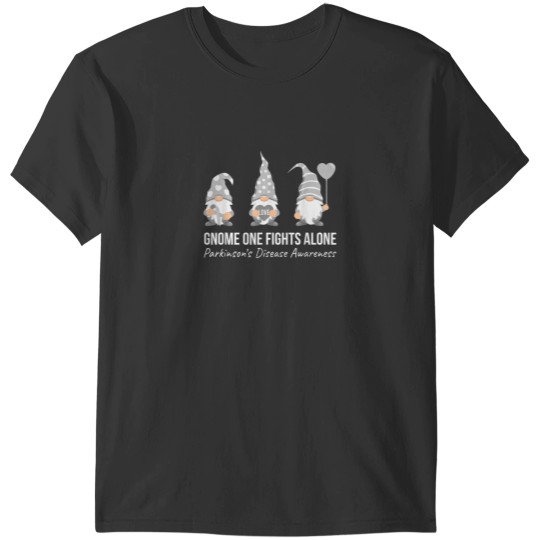 Discover Gnome One Fights Alone T Shirt Parkinsons Awareness Ribbon T-Shirts