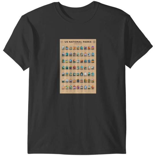 Discover US National Parks Checklist Active(1) T-Shirts