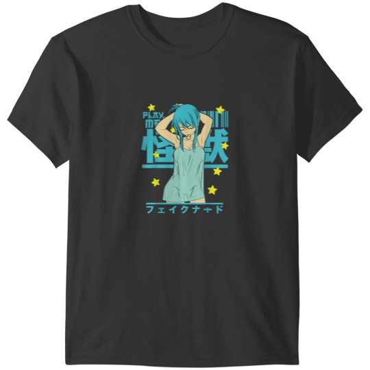 Discover Sexy Waifu Otaku Anime Girl Japanese with Blue Hair T-Shirts