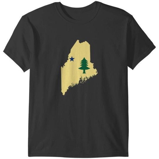 Discover Flag of Maine (1901 to 1909) on Map of MaineActive T-Shirts