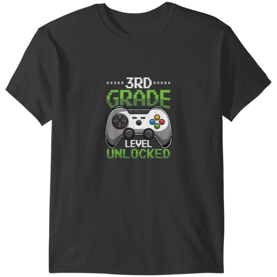 Discover 3rd Grade Level Unlocked Back To School Video Gamer Boys T-Shirts