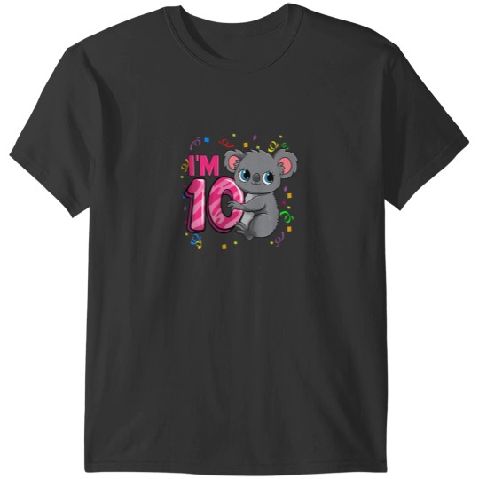 Discover Kids 10th Birthday Shirt For Girls Koala Bear 10 Years Old T-Shirts