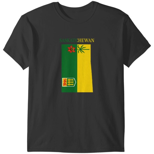 Discover Saskatchewan Flag Map, SK, Canada Active T-Shirts