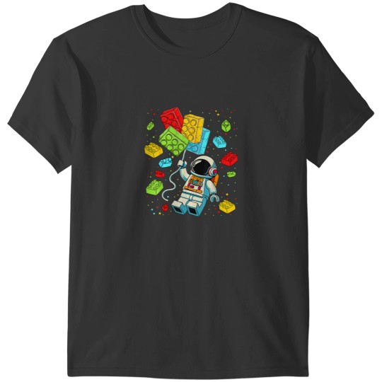 Discover Building Blocks Astronaut Master Builder Birthda T-Shirts