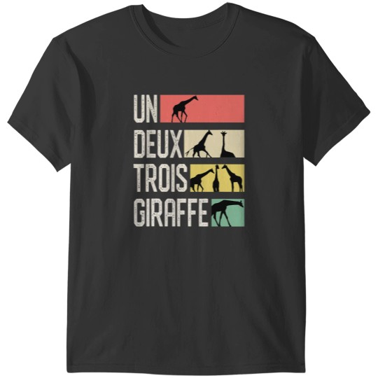Discover Un Deux Troix Giraffe French Animal T-Shirts