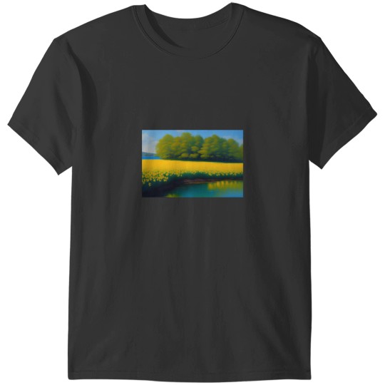 Discover Yellow springtime daffodils by the blue woods stream and coastal salt New Engl and floral landscape n T-Shirts