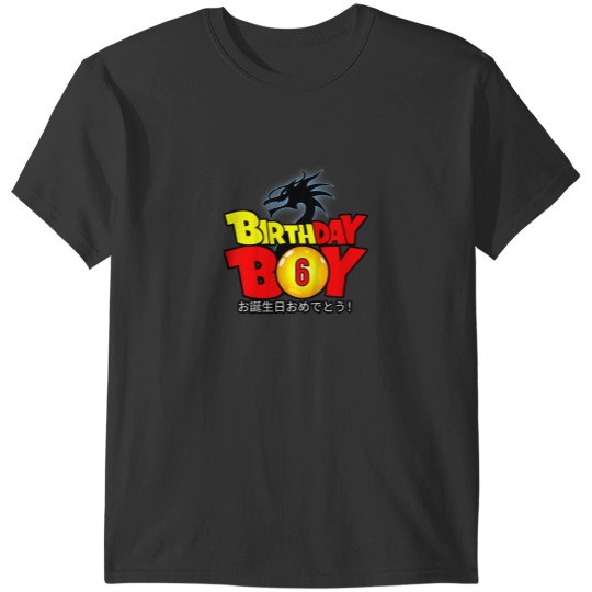 Discover Kids 6 Year Old 6th Dragon Anime Style Birthday Gift For Boys T-Shirts