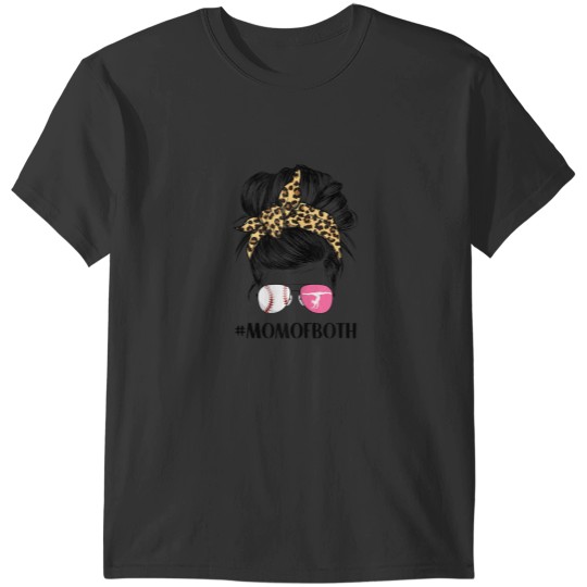 Discover Momlife Baseball Gymnastic Mom Of Both Bun Hair Sunglasses T-Shirts