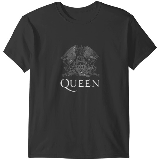 Discover Queen  Classic Crest Logo White Short Sleeve T-Shirts
