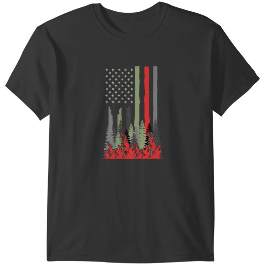 Discover Wildland Firefighter Shirt Patriotic US American Flag Gift Essential T-Shirts