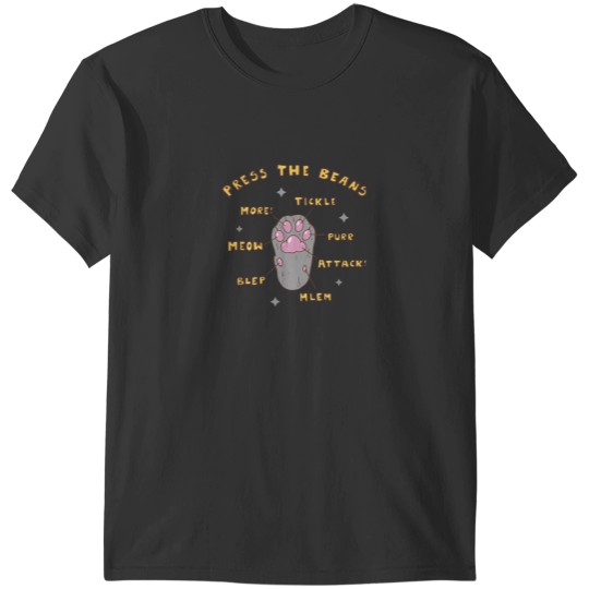 Discover Press The Beans Funny Cat Paw Design T-Shirts