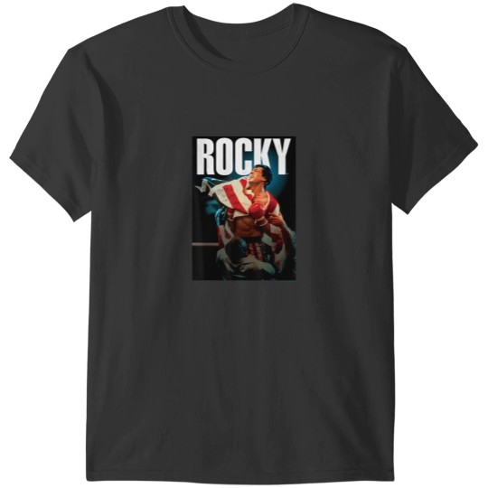Discover Rocky IV American Flag Portrait T-Shirts