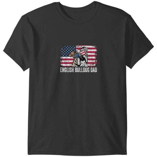 Discover Distressed USA Flag English Bulldog Dad Fathers Day T-Shirts