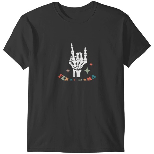 Discover Just A Feral Mama Raising Feral Children Groovy on Back T-Shirts
