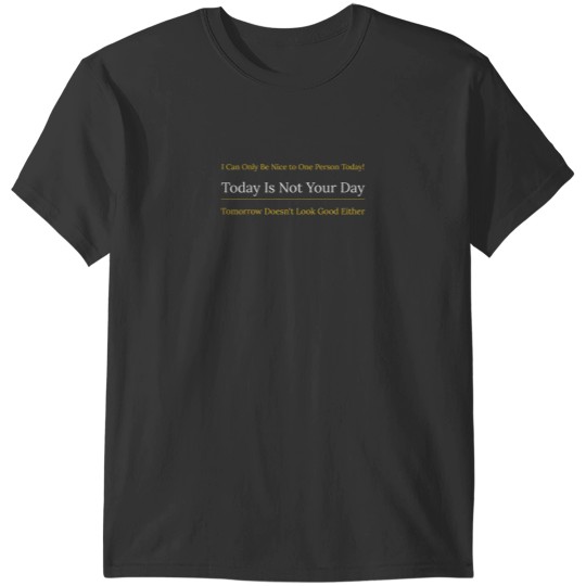 Discover I Can Only Be Nice to One Person and Today is Not Your Day T-Shirts