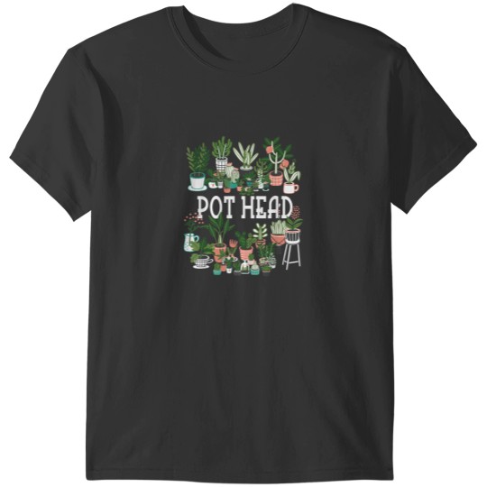 Discover Plant Lover and Gardener Pot Head Succulent Short Sleeve T-Shirts