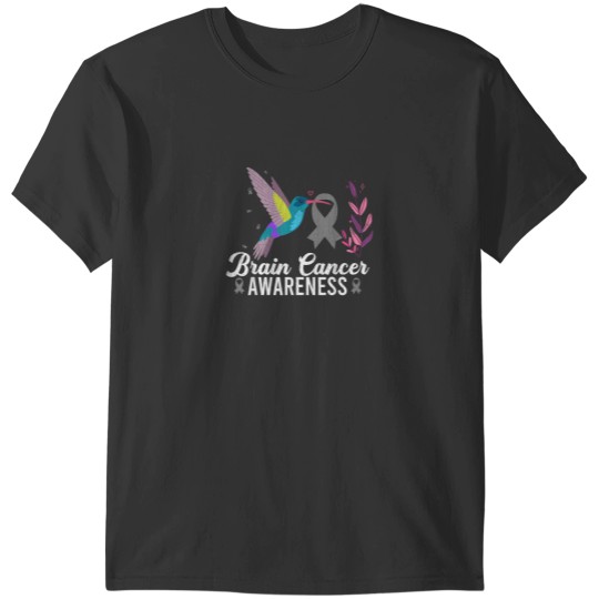 Discover Brain Tumor Awareness Hummingbird Brain Cancer Graphic T-Shirts