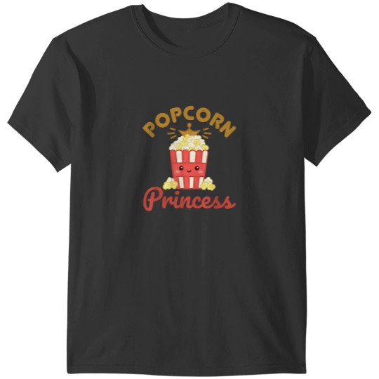 Discover Popcorn Princess Movie Lover Cinema Snack Kawaii Girls Women T-Shirts
