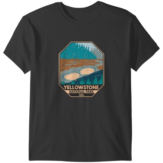 Discover YStone National Park Mud Volcano Emblem T-Shirts