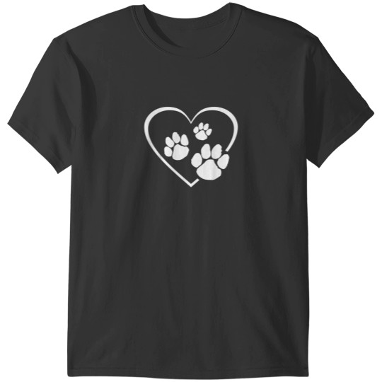 Discover Dogs Cats Paw Print Mens Ladies Dog Cat Valentine Fun Gift T-Shirts