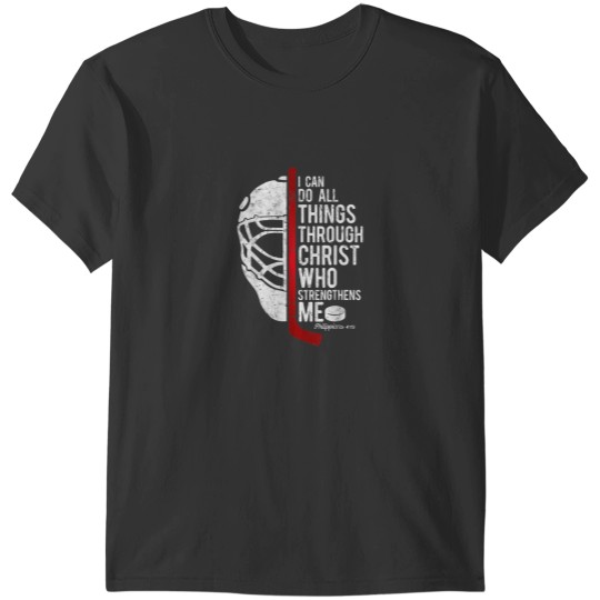 Discover Christian Hockey Bible Verse Philippians Religious Hockey T-Shirts