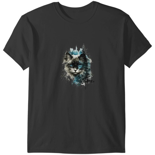 Discover Cat Blue Eyes Forest Animal T-Shirts