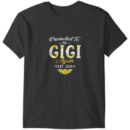Discover Promoted To Gigi Again Est 2024 Pregnancy Announcement T-Shirts