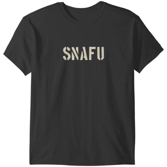 Discover SNAFU Funny Military Slang Design Stencil look le T-Shirts