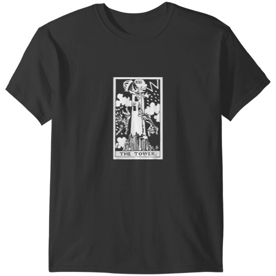 Discover The Tower Tarot Card XVI T-Shirts